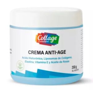 Crema ANTI-AGE con A.Hialurónico, Lip.de Colágeno, Elastina, Vit E y Ac.de Rosas 250m